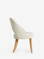 Set of 2 Fine Chenille Light Natural Remi Light Wood Leg Dining Chairs - Image 5 of 9