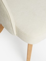 Set of 2 Fine Chenille Light Natural Remi Light Wood Leg Dining Chairs - Image 7 of 9