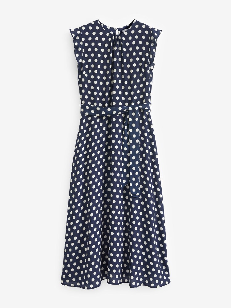 Pure Collection Blue Ruffle Sleeve Belted Dress - Image 1 of 1
