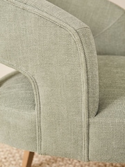 Set of 2 Soft Texture Sage Green Remi Light Wood Leg Dining Chairs - Image 2 of 9