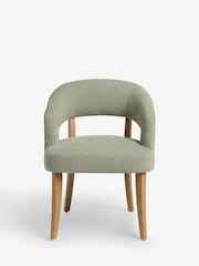 Set of 2 Soft Texture Sage Green Remi Light Wood Leg Dining Chairs - Image 3 of 9