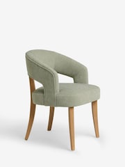 Set of 2 Soft Texture Sage Green Remi Light Wood Leg Dining Chairs - Image 5 of 9