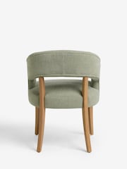 Set of 2 Soft Texture Sage Green Remi Light Wood Leg Dining Chairs - Image 7 of 9
