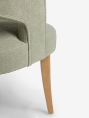 Set of 2 Soft Texture Sage Green Remi Light Wood Leg Dining Chairs - Image 8 of 9