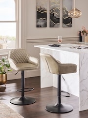 Monza Faux Leather Mink Hamilton Quilted Kitchen Bar Stool - Image 1 of 9