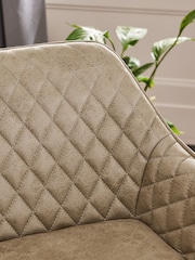 Monza Faux Leather Mink Hamilton Quilted Kitchen Bar Stool - Image 2 of 9