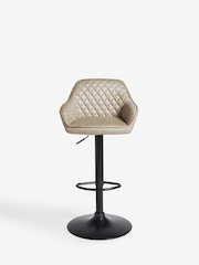 Monza Faux Leather Mink Hamilton Quilted Kitchen Bar Stool - Image 3 of 9