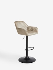 Monza Faux Leather Mink Hamilton Quilted Kitchen Bar Stool - Image 4 of 9