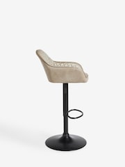 Monza Faux Leather Mink Hamilton Quilted Kitchen Bar Stool - Image 5 of 9