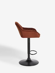 Soft Velvet Rust Brown Hamilton Quilted Kitchen Bar Stool - Image 5 of 9