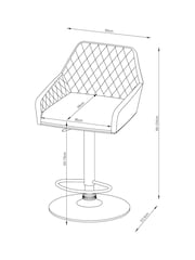 Soft Velvet Rust Brown Hamilton Quilted Kitchen Bar Stool - Image 9 of 9