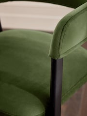 Soft Velvet Olive Green Nora Bar Stool - Image 2 of 8
