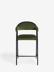 Soft Velvet Olive Green Nora Bar Stool - Image 3 of 8