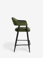 Soft Velvet Olive Green Nora Bar Stool - Image 6 of 8