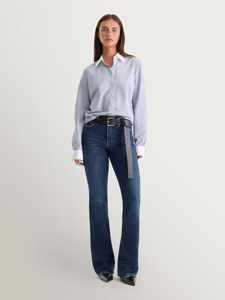 Good American Blue Soft Tech Good Classic 33" Bootcut Jeans - Image 2 of 7