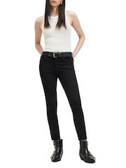 AllSaints Black Miller Sizeme Jeans - Image 4 of 8