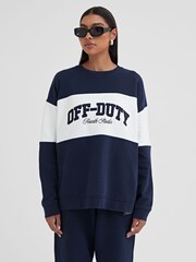 4th & Reckless Blue Parker Fourth Studio Off Duty 100% Cotton Sweatshirt - Image 1 of 5