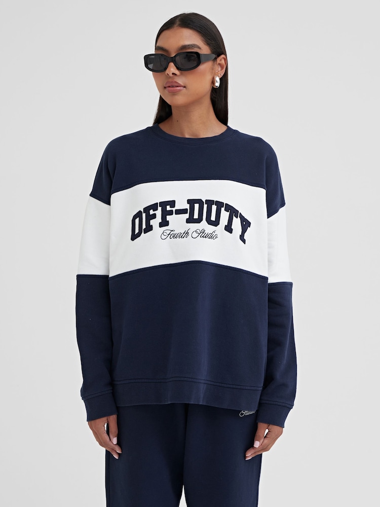 4th & Reckless Blue Parker Fourth Studio Off Duty 100% Cotton Sweatshirt - Image 1 of 5