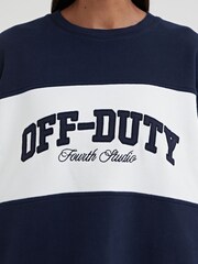 4th & Reckless Blue Parker Fourth Studio Off Duty 100% Cotton Sweatshirt - Image 4 of 5