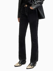 AllSaints Black Hollis Flock Bootcut Jeans - Image 1 of 6