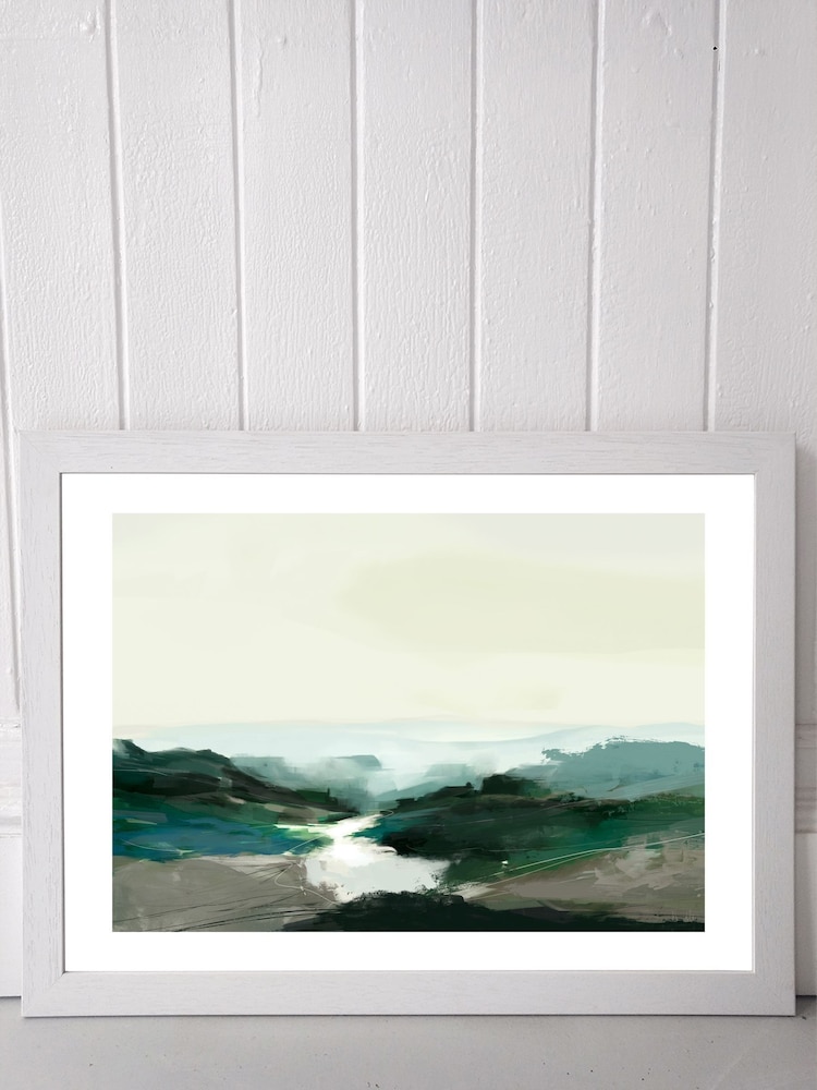 East End Prints Brown Highland View Print by Dan Hobday - Image 1 of 3