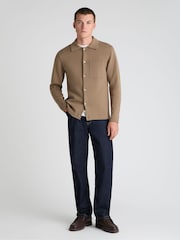 Remus Uomo Brown Long Sleeve Knited Polo Shirt - Image 2 of 5