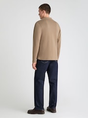 Remus Uomo Brown Long Sleeve Knited Polo Shirt - Image 3 of 5