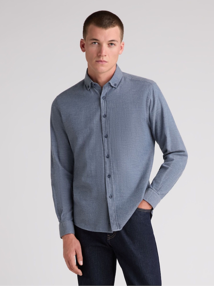 Remus Uomo Blue Tapered Fit Long Sleeve Smart Shirt - Image 1 of 5 Remus Uomo Blue Tapered Fit Long Sleeve Smart Shirt - Image 1 of 5