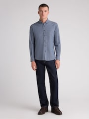 Remus Uomo Blue Tapered Fit Long Sleeve Smart Shirt - Image 2 of 5