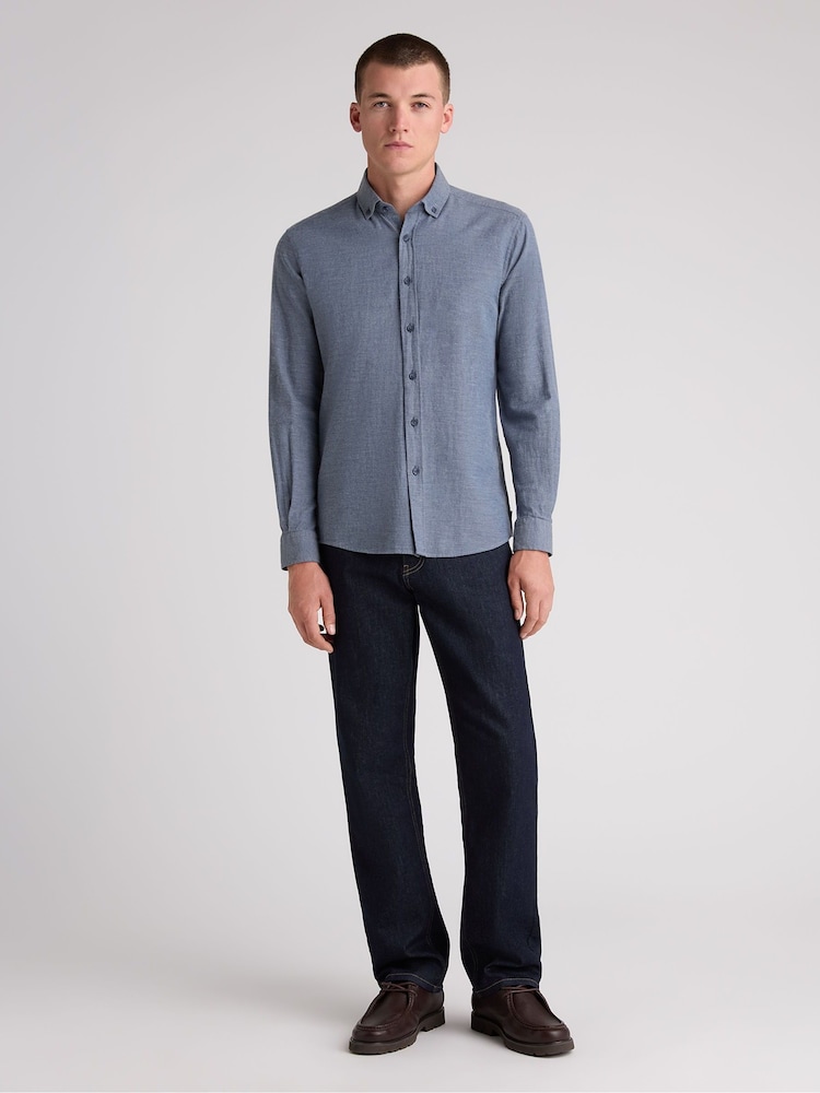 Remus Uomo Blue Tapered Fit Long Sleeve Smart Shirt - Image 2 of 5 Remus Uomo Blue Tapered Fit Long Sleeve Smart Shirt - Image 2 of 5