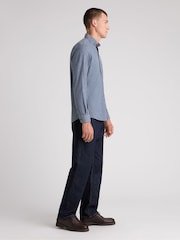 Remus Uomo Blue Tapered Fit Long Sleeve Smart Shirt - Image 4 of 5