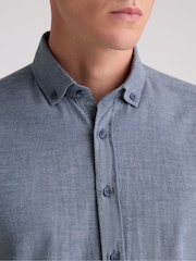 Remus Uomo Blue Tapered Fit Long Sleeve Smart Shirt - Image 5 of 5