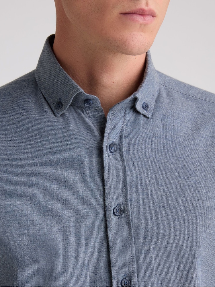 Remus Uomo Blue Tapered Fit Long Sleeve Smart Shirt - Image 5 of 5 Remus Uomo Blue Tapered Fit Long Sleeve Smart Shirt - Image 5 of 5