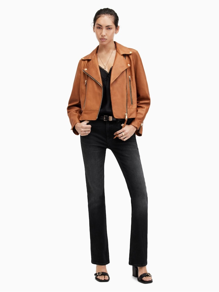 AllSaints Black Haldan Bootcut Jeans - Image 1 of 9