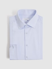 Reiss Soft Blue Marcel Cotton Marcella Tuxedo Shirt - Image 2 of 8