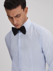 Reiss Soft Blue Marcel Cotton Marcella Tuxedo Shirt - Image 4 of 8