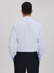 Reiss Soft Blue Marcel Cotton Marcella Tuxedo Shirt - Image 6 of 8