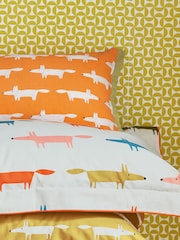 Scion Orange Little Mr Fox Birthday 100% Cotton Cushion - Image 1 of 4