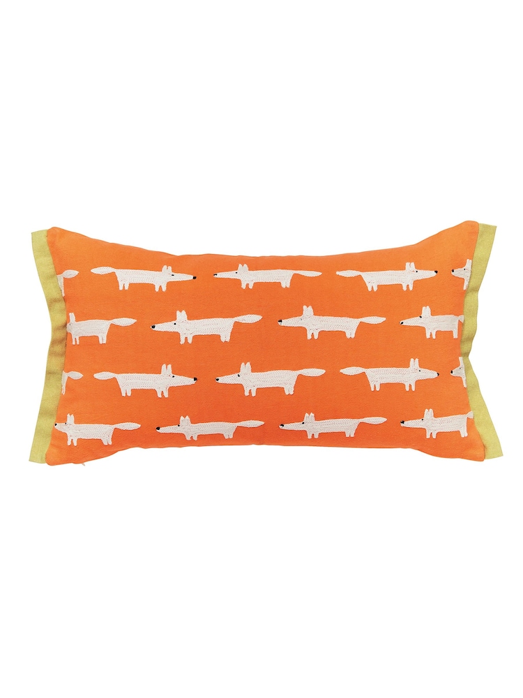 Scion Orange Little Mr Fox Birthday 100% Cotton Cushion - Image 4 of 4