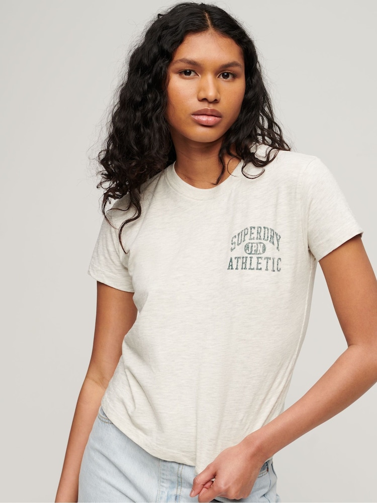 Superdry Nude Athletic Essential Slub 90s T-Shirt - Image 1 of 3
