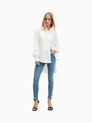 AllSaints Blue Dax Asymmetric Hem Jeans - Image 4 of 8