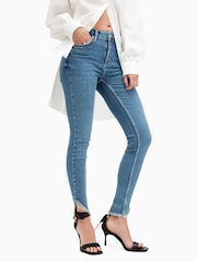 AllSaints Blue Dax Asymmetric Hem Jeans - Image 5 of 8