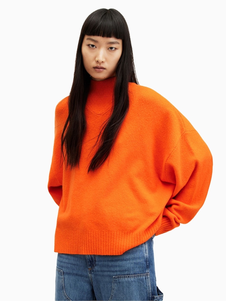 AllSaints Orange Asha Jumper - Image 1 of 6
