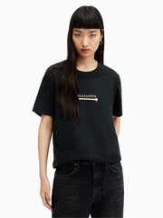 AllSaints Black Perta Boyfriend T-Shirt - Image 1 of 1