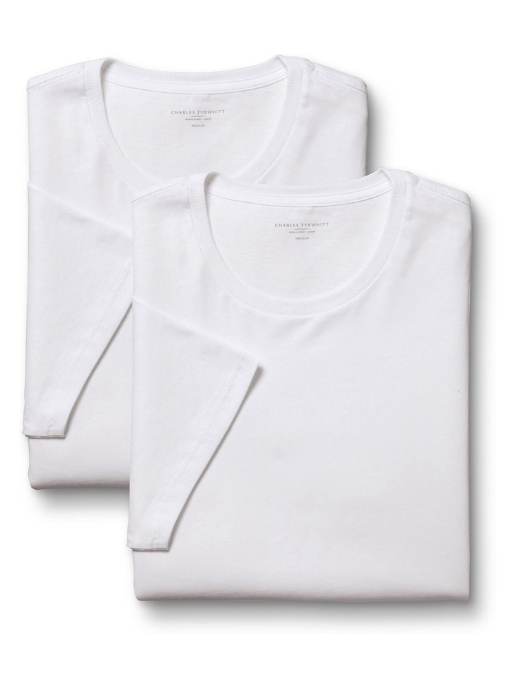 Бавовняна футболка з круглим вирізом Charles Tyrwhitt 100% 2 Pack - Image 3 of 5
