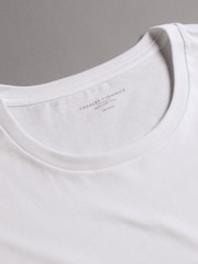 Charles Tyrwhitt White 100% Cotton Crew Neck T-Shirt 2 Pack - Image 4 of 5