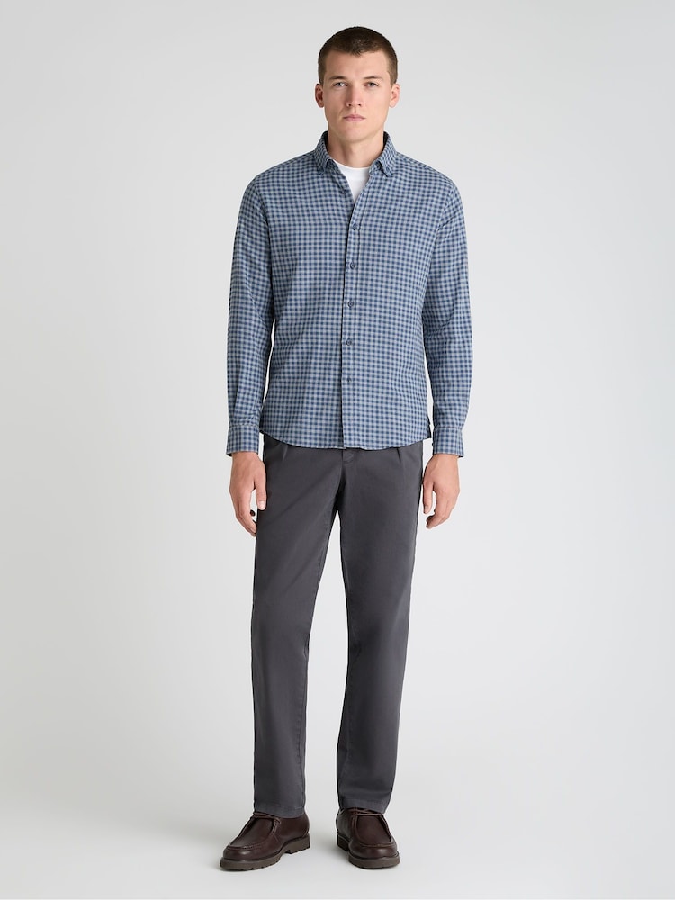 Remus Uomo Blue Tapered Fit Long Sleeve Smart Shirt - Image 2 of 5 Remus Uomo Blue Tapered Fit Long Sleeve Smart Shirt - Image 2 of 5