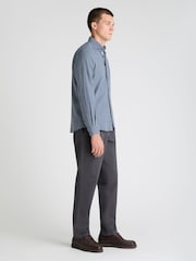 Remus Uomo Blue Tapered Fit Long Sleeve Smart Shirt - Image 4 of 5
