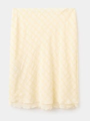 Mango Yellow Checked Midi Skirt - Image 4 of 6