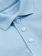 Blue School Short Sleeve Cotton Polo Shirts 5 Pack (3-16yrs) - Image 5 of 5